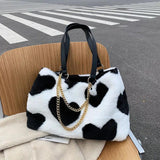 Large Chain Shoulder Bag Soft Tote Handbag Lady Shopper Bag