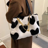 Large Chain Shoulder Bag Soft Tote Handbag Lady Shopper Bag