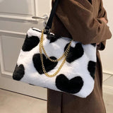 Large Chain Shoulder Bag Soft Tote Handbag Lady Shopper Bag