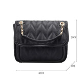 Leather Crossbody Messenger Bag for Women with Chain Strap