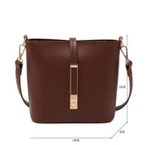Vintage Leather Shoulder Bag Bucket Bag Crossbody for Girls