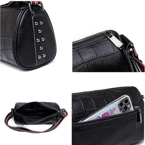Crocodile Pattern Cowhide Messenger Bag Women Tote Shoulder Bag