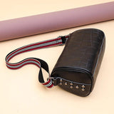 Crocodile Pattern Cowhide Messenger Bag Women Tote Shoulder Bag