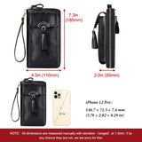Soft Leather Shoulder Bag Wallet with Cell Phone Pocket