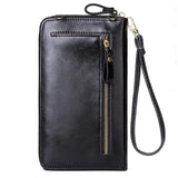 Soft Leather Shoulder Bag Wallet with Cell Phone Pocket