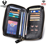 Soft Leather Shoulder Bag Wallet with Cell Phone Pocket
