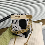 Mini Box Tote Bag PU Leather Women's Handbag