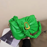 Women Shoulder Bag Fold Leather Crossbody Bags Purse Handbags