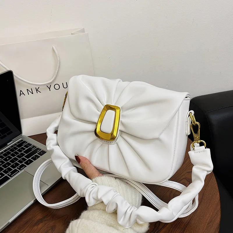 Women Shoulder Bag Fold Leather Crossbody Bags Purse Handbags