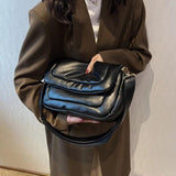 Green Quilted Shoulder Bags Women Down Feather Padded Crossbody Bag