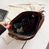 Retro PU Leather Shoulder Bag Women Crossbody Travel Tote