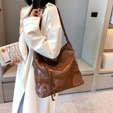 Retro PU Leather Shoulder Bag Women Crossbody Travel Tote