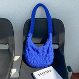 Foamflower Ladies Shoulder Bag Quilted Plicated Puff Handbags