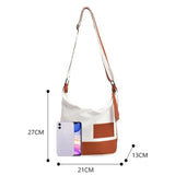 Patchwork Tote Shoulder Bag Lightweight Canvas Shopping Handbag
