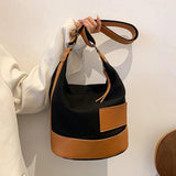 Patchwork Tote Shoulder Bag Lightweight Canvas Shopping Handbag