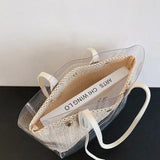 High Capacity Tote Bag Women's Jelly Bags Transparent Straw PVC Shoulder Bags