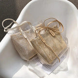 High Capacity Tote Bag Women's Jelly Bags Transparent Straw PVC Shoulder Bags
