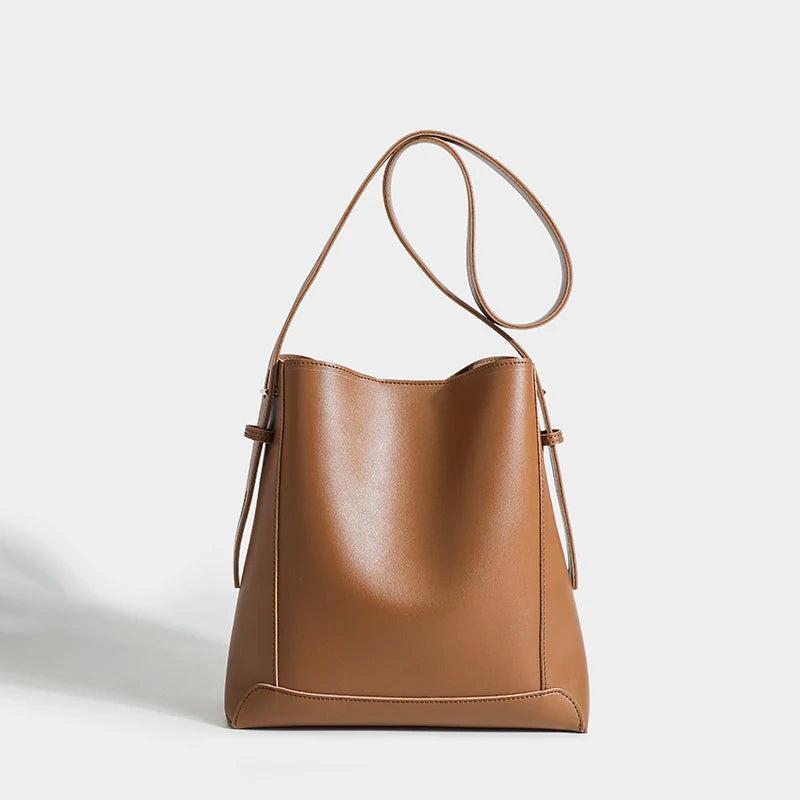 Vintage 2pcs Bucket Handbags Set Shoulder Bag Lady Tote