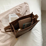 Soft Leather Crossbody Bag All Match Messenger Bag Solid Ladies Handbags