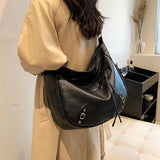 Vintage Women Leather Shoulder Bag Large Capacity Soft Travel Crossbody Bags