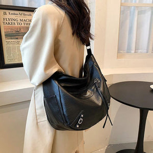 Vintage Women Leather Shoulder Bag Large Capacity Soft Travel Crossbody Bags