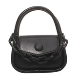 Girl's Shoulder Bag with Contrast Stitching Acrylic Thick Chain Crossbody Bag