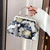 Vintage Fringe Handbags For Women Chain Shoulder Crossbody Bag