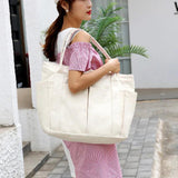 Japanese Style Canvas Shoulder Bag Large Capacity Tote Purse