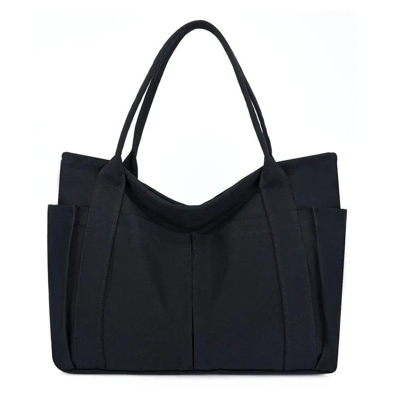 Japanese Style Canvas Shoulder Bag Large Capacity Tote Purse