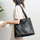 Women's Large Capacity Retro Soft Pu Leather Tote Bag