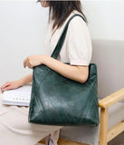 Women's Large Capacity Retro Soft Pu Leather Tote Bag