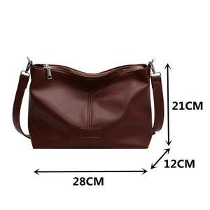 Women's Soft Leather Crossbody Bag Retro Shoulder Bag Large Capacity Handbag