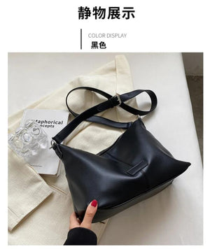 Women's Soft Leather Crossbody Bag Retro Shoulder Bag Large Capacity Handbag