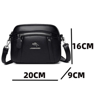 Women's Soft Leather Crossbody Bag Classic Square Handbag