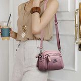 Women's Soft Leather Crossbody Bag Classic Square Handbag