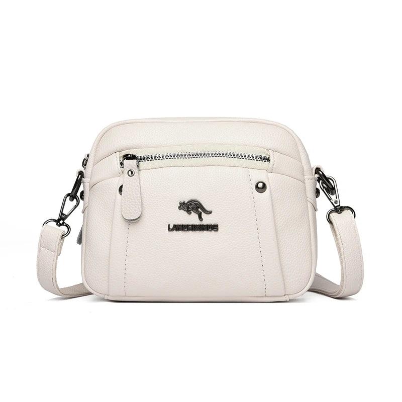 Women's Soft Leather Crossbody Bag Classic Square Handbag