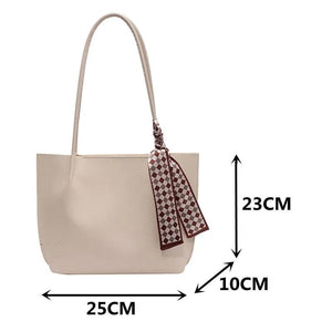 Female Pure Shopper Bag Soft Leather Tote Bag Stylish Handbags