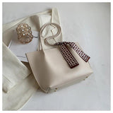 Female Pure Shopper Bag Soft Leather Tote Bag Stylish Handbags