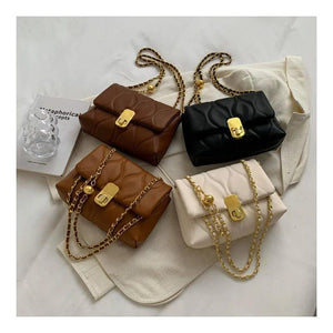 Vintage Women Shoulder Bag Plaid Crossbody Bag Chain All-match Girl's Purse