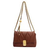 Vintage Women Shoulder Bag Plaid Crossbody Bag Chain All-match Girl's Purse