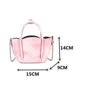 Soft Leather Crossbody Bag Metal Chain Messenger Bag