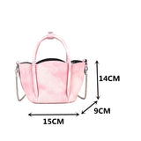 Soft Leather Crossbody Bag Metal Chain Messenger Bag