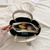 Soft Leather Crossbody Bag Metal Chain Messenger Bag
