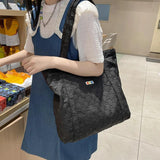 Nylon Tote Bag for Women with Zip Closure, Large Capacity Shopper Handbag