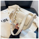 Soft Leather Crossbody Bag with Silk Scarf Women's Shoulder Bag