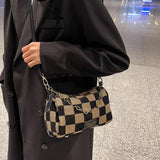 Winter Women's Bag Retro Messenger Canvas Shoulder Bag Chain Handbag
