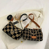 Winter Women's Bag Retro Messenger Canvas Shoulder Bag Chain Handbag