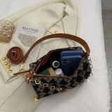 Winter Women's Bag Retro Messenger Canvas Shoulder Bag Chain Handbag