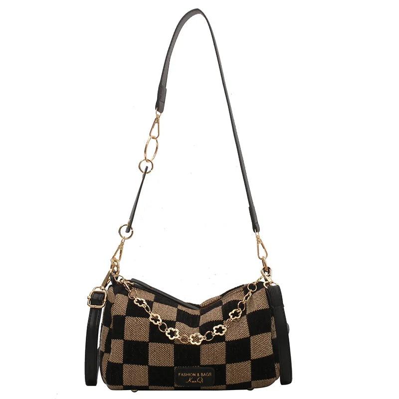 Winter Women's Bag Retro Messenger Canvas Shoulder Bag Chain Handbag