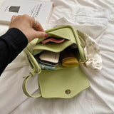 Soft Leather Crossbody Bag with Flap Shoulder, Small